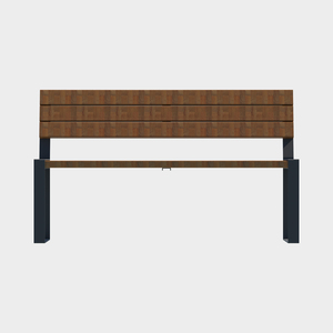Banc de jardin en métal BDB avec lattes en bois, carré, simple face - Product Image 3