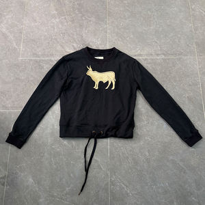 Pantalon de survêtement pour homme, coupe courte, vintage, tissé, 100% coton, imprimé numérique, lettres dorées, broderie de taureau, ourlet à cordon, anti-boulochage - Product Image 1