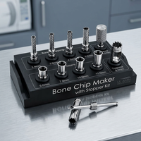 Kit de fabrication de copeaux d'os dentaires manuels en acier inoxydable avec ensemble de bouchons