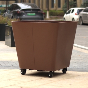 Macetas Metálicas Urbanas Decorativas para Árboles, Macetas Cuadradas de Acero para Jardín, Venta al por Mayor, Macetas Grandes con Ruedas para Calle - Product Image 1