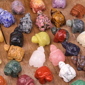 1 inch tinh thể rùa pha lê động vật trang trí nội thất rùa chạm khắc thạch anh hồng Obsidian thạch anh tím opalite mã não đá rùa cho món quà - Product Image 5