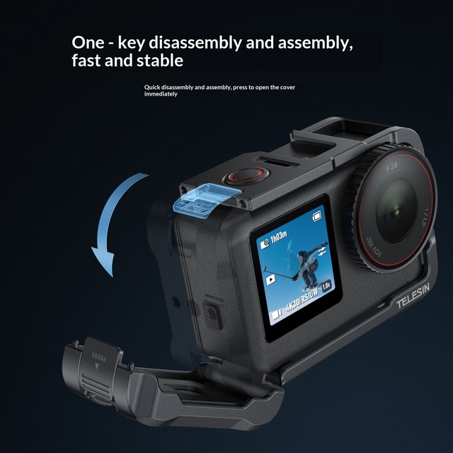 Metal Cage Ultra-Light Aluminum Alloy Protective Frame with Extended Drop Protection Cage-Plume Air for DJI OSMO Action 6