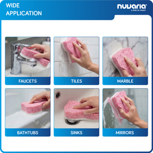 Spugna Abrasiva in Fibra di Poliestere e Cellulosa Rigenerata Spugna Multiuso Resistente per Pulizie Domestiche e in Cucina - Product Image 4