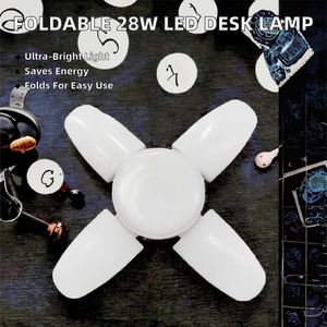 28W E27 LED Collapsible Desk and Table Lamp Four-<b>Leaves</b> Design AC-Powered Home Ceiling <b>Light</b> for Residential Use - Product Image 2