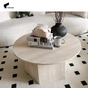 Tavolino da Caffè in Travertino Bianco Italiano Moderno Tostone, Ecologico <span class=keywords><strong>e</strong></span> Durevole per Arredamento Soggiorno <span class=keywords><strong>e</strong></span> Decorazione Casa - Product Image 5