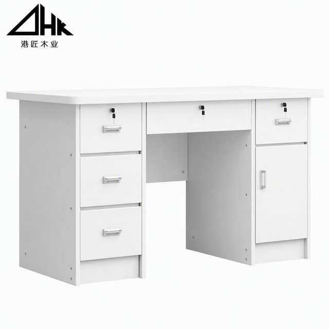 Modern Modular Wooden Office Desk with Drawers, Large Capacity Computer Table for Home Office & Study