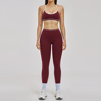 Ensemble de sport personnalisé pour femme : soutien-gorge de sport, veste à manches longues, leggings doux brossés très extensibles pour le yoga et l'entraînement en salle de sport