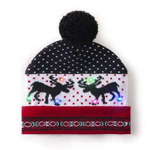 Lumière LED Coton Promotionnel Chapeau de Noël à la mode Mignon Cartoon Colorful Luminous Beanie - Product Image 6
