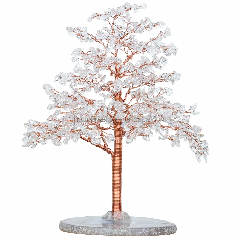 Wholesale of natural white crystal cure degaussing crystal tree home office Christmas tree holiday gifts fortune tree crafts