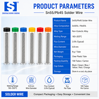 Alambre de Soldadura Sn55/Pb45 de 0.8mm con Núcleo de Resina, Tubo de 8g, Alambre de Soldadura de Estaño y Plomo para Reparación de PCB, Suministro de Embalaje Personalizado OEM