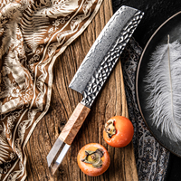 Grandsharp 7 Inch 67 Lagen Nakiri Mes Keuken Japanse Aus10 Core Damascus Staal Nakiri Messen Gestabiliseerd Hout & Hars Handvat