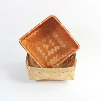 Panier à collation fait à la main fruits secs pain stockage bambou puce tissé panier cadeau de noël