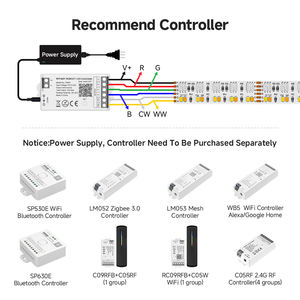 Nouveau 6Pin Double Rangée 5 Couleurs en 1 DC12V 24V 270Leds 15Mm Largeur RGBW RGB CCT RGBCCT 5050 2835 LED Bande Lumineuse - Product Image 4