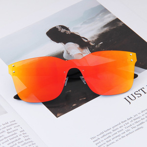 Lunettes de soleil sans monture F1001 pour hommes, monture noire en PC, protection UV400, sports de plein air, conduite, mode, lunettes de soleil - Product Image 4
