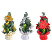 LINGKAI Ornement Or Argent Rouge Petit Sapin de Noël Artificiel Pré-Décoré Mini Sapin de Noël Artificiel de Table