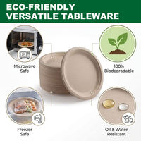 Barquettes et assiettes en bagasse biodégradables, jetables et réutilisables, robustes, avec plateau à 5 compartiments, pour mariages et réceptions de luxe