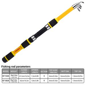 Ensemble Canne à Pêche Sous-Marine 1,8m avec Poignée EVA et Moulinet Prêt à l'Emploi pour Bass & <span class=keywords><strong>Carpe</strong></span>, Idéal Lac et Ruisseau - Product Image 6