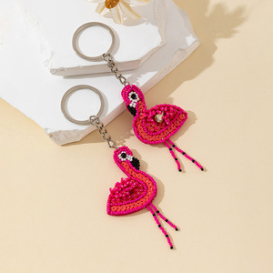 Llavero y Colgante para Bolso de Mujer con Temática Oceánica, Bordado de Cuentas Hecho a Mano, Diseños de Corazón, Flor, Concha, Flamenco, Tortuga y Borla, Regalo - Product Image 1