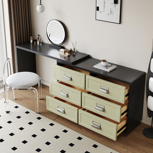<span class=keywords><strong>Coiffeuse</strong></span> lumineuse de style français moderne <span class=keywords><strong>pour</strong></span> adultes <span class=keywords><strong>coiffeuse</strong></span> de rangement de luxe légère <span class=keywords><strong>pour</strong></span> la maison ensemble de commode de style minimaliste en bois - Product Image 6