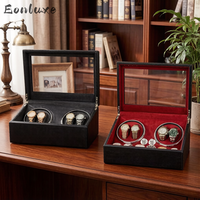 Eonluxe Boîte à Montres Rotative Nouveau Style 4+6 Emplacements en Cuir avec Moteur Rotatif, Lumière LED et Cuir de Crocodile