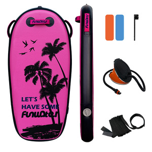 Planche de surf <span class=keywords><strong>gonflable</strong></span> en PVC améliorée planche de natation portable planche à pagaie durable en tissu brossé haute résistance résistant aux rayures - Product Image 5
