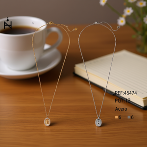 Collana con Ciondolo a Forma di Lettera R in Diamante, Taglio Ovale, Oro e Argento, Acciaio, Minimalista, Unisex, per Uso Quotidiano - Product Image 3