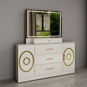 Set Completo di Mobili per Camera da Letto di Lusso Turco, Letto Matrimoniale King Size con Struttura in Legno <span class=keywords><strong>Salvaspazio</strong></span> e Spazio di Archiviazione - Product Image 5