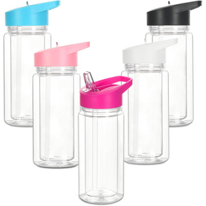 Meilleures ventes : Gobelets globe à neige en acrylique à double paroi pour enfants, 10 oz, sans BPA, pré-perforés, compatibles eau bouillante, avec bouchon à paille rabattable - Product Image 1