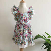 Robe d'été pour bébé avec logo personnalisé, style plage, volants, dentelle, dos nu, robe pour petite fille, vêtements de mode pour enfants