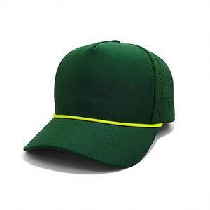Gorra deportiva premium perforada con cuerda, impermeable, para golf, de 5 paneles, con malla de orificios cortados a láser, gorra de rendimiento al por mayor - Product Image 1