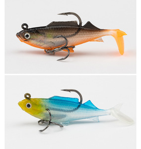 Ensemble <span class=keywords><strong>de</strong></span> leurres souples en PVC 3 pièces avec design à queue coupée pour la pêche au <span class=keywords><strong>poisson</strong></span>-chat, au bar et au <span class=keywords><strong>poisson</strong></span>-serpent en lac - Product Image 4