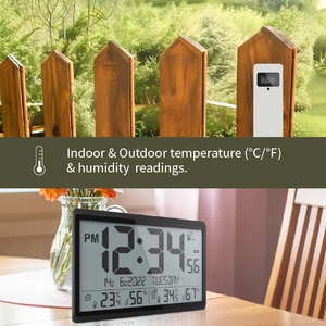 Tối giản công nghiệp/cổ điển ẩm kế kim <span class=keywords><strong>in</strong></span>/<span class=keywords><strong>out</strong></span> nhiệt độ đồng hồ treo tường cho phòng ngủ báo động hộp trang trí - Product Image 2