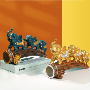Éléphant moderne européen Une <span class=keywords><strong>famille</strong></span> de trois porche Cave à vin Table Salon Décoration de la maison Cadeaux créatifs - Product Image 2