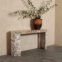 Table console d'angle de haute qualité Table console en marbre artisanal de style moderne Tables console blanches