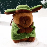 Porte-clés en peluche Capybara au design créatif et mignon, style militaire, pendentif de sac à dos de couple de dessin animé, jouets en peluche, cadeau, vente en gros