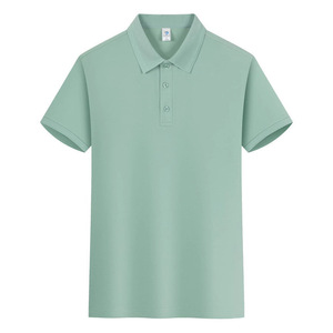 เสื้อโปโลแขนสั้นสีพื้นผ้าฝ้ายชุดทำงานสำหรับทุกเพศสวมใส่ได้ทุกวัน - Product Image 1