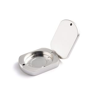 Hot Sell Fashion Silver Debossed Flip Top Metal Solid <b>Perfume</b> Box <b>Container</b> - Product Image 5