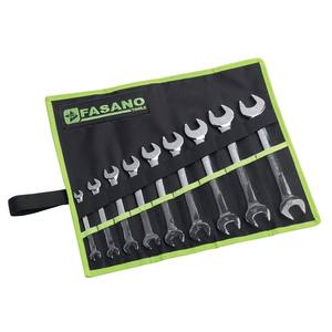 Jeu de clés métriques Fasano Tools 13 pièces, double embout ouvert, en acier, kit d'outils de réparation automobile - Product Image 1