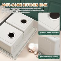 Évier de cuisine encastrable 28 pouces, double bac 50/50, style ferme, en acier inoxydable brossé T304 de calibre 16, avec façade frontale, profondeur 10 pouces
