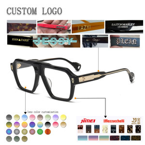 Gafas de Piloto JMM318 Premium de Acetato con Puente Metálico, Anti Luz Azul, Monturas Ópticas Redondeadas - Product Image 3