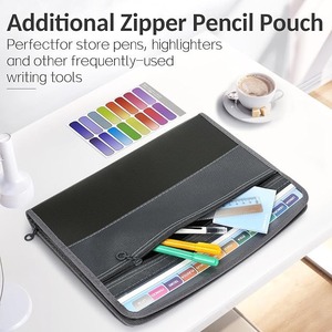 Fabric File <b>Folder</b> Zipper File Organizer Pouch with Inner Expanding Divider for Letter and <b>A4</b> Papers - Product Image 2