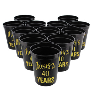 <span class=keywords><strong>Gobelet</strong></span> de stade en <span class=keywords><strong>plastique</strong></span> <span class=keywords><strong>personnalisé</strong></span> de 450 ml (16 oz) pour <span class=keywords><strong>anniversaire</strong></span>, mariage, fête, festival, Noël, Halloween, couleur noir et rouge - Product Image 3