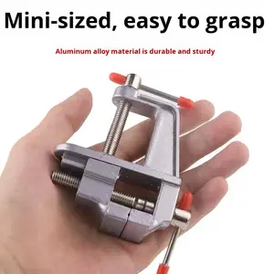 Petit étau industriel transfrontalier Mini <span class=keywords><strong>établi</strong></span> Étau de table multifonctionnel à usage intensif Étau plat à mâchoire dentelée en alliage <span class=keywords><strong>d</strong></span>'aluminium - Product Image 2