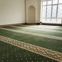 Tapis de prière de la Mosquée Bleue, tapis mural en laine/nylon, tapis marocain tufté à la machine, tapis flottant pour chambre d'enfant