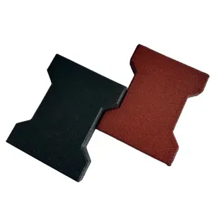 Dog Bone H type Rubber tiles Good hardness high elasticity Outdoor rubber pave flooring Rubber bricks