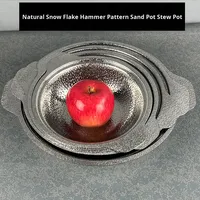 Yolecen Design moderne petit pot en argile flocon de neige martelé marmite marmite plate antiadhésive avec pot de nouilles commercial sans rivets pour le séchage