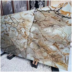 לוח קוורציט רומא כחול טבעי יוקרתי עם ורידים קריסטליים ללובי של מלון יוקרה ולמשטח שולחן למטבח - Product Image 2