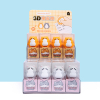 Promotion Gomme à effacer en PVC pour crayon, motif chat gras mignon 3D kawaii, thème scolaire