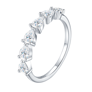 Luxury Moissanite Rhodium Plated Prong Setting 925 Sterling <b>Silver</b> High-end <b>Stacking</b> Eternity Band <b>Rings</b> for Women Fine Jewelry - Product Image 1