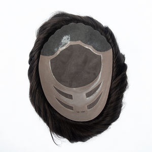 Toupet pour homme en cheveux humains 100% de haute qualité, double dentelle sur les côtés et au dos, ligne de cheveux naturelle, nouveaux modèles populaires - Product Image 3